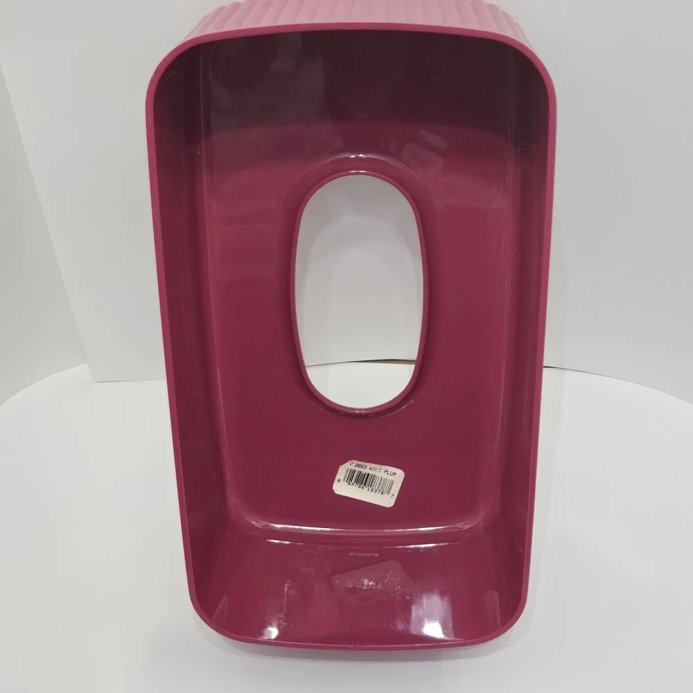 Wild Plum Ribbed Tissue Box Cover Magenta Retro Art Deco Vintage